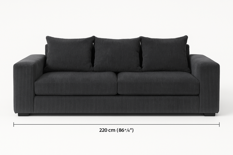 urban furn corduroy 3 seater couch