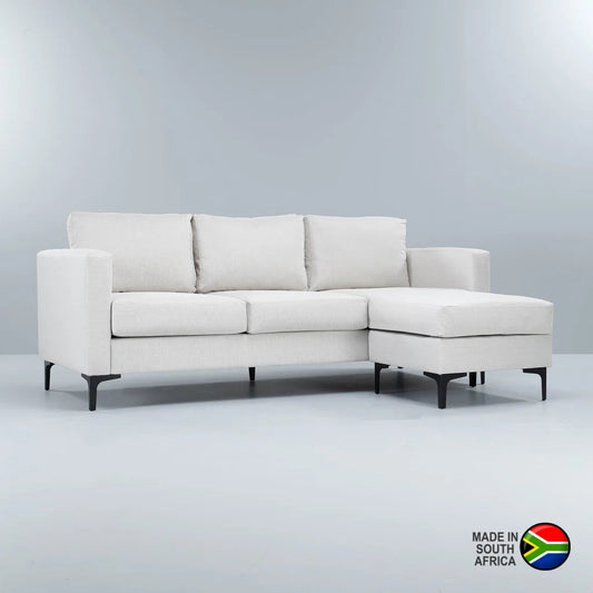 URBAN FURN CORNER CHAISE - CREAM/BLACK LEG