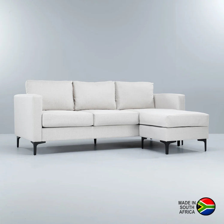 URBAN FURN CORNER CHAISE - CREAM/BLACK LEG