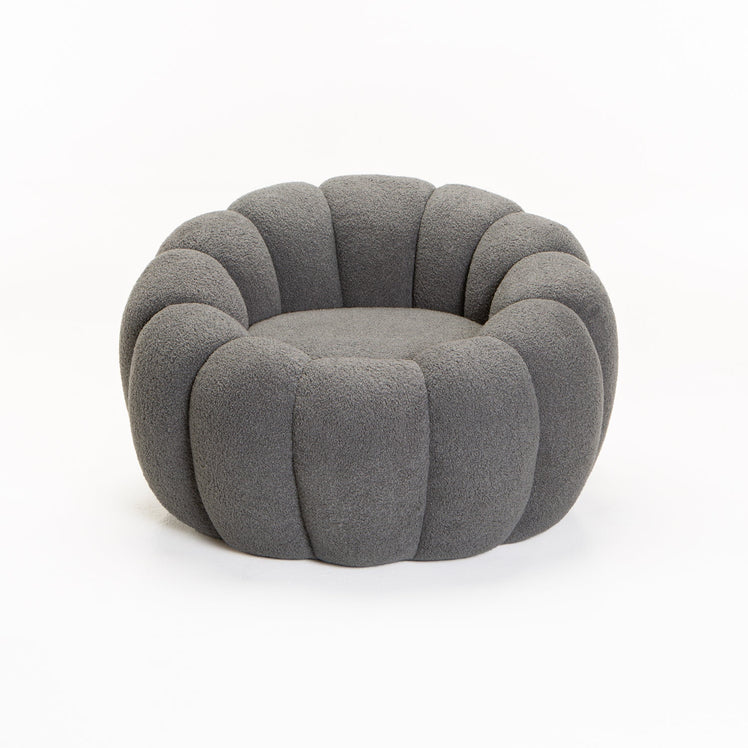 GREY PUMPKIN FLEECE FABRIC CHAIR