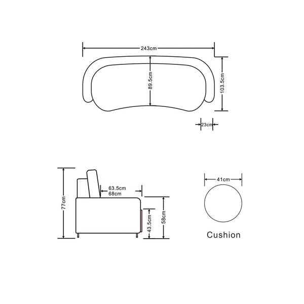 HALO FABRIC 3.5 SEATER COUCH