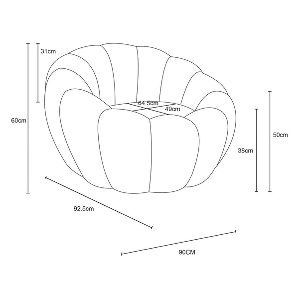 GREY PUMPKIN FLEECE FABRIC CHAIR