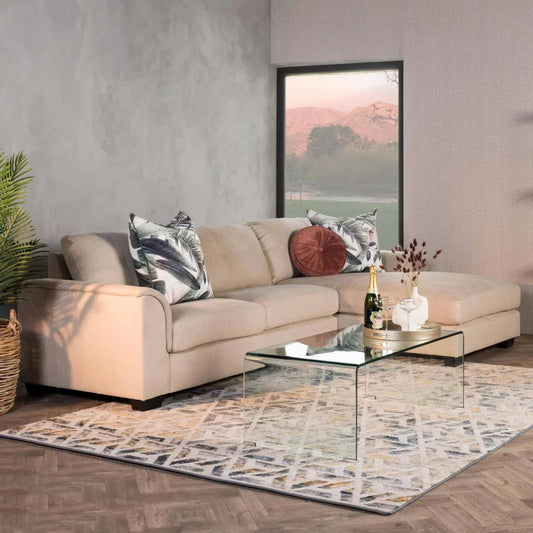 GIA FABRIC CORNER CHAISE PLATINUM