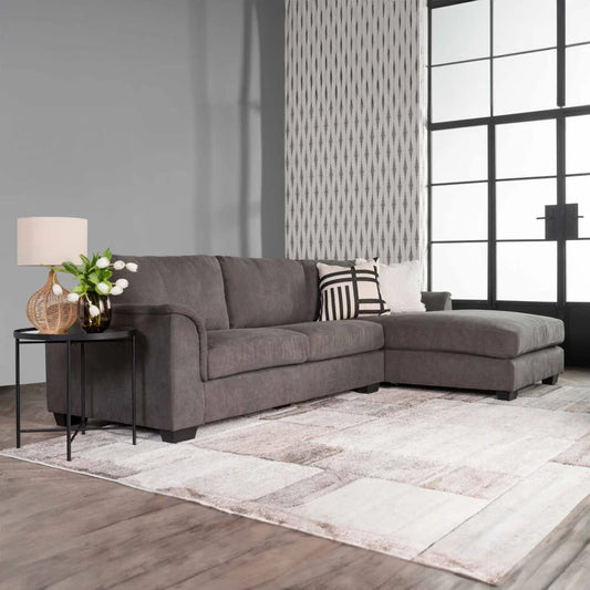 GIA FABRIC CORNER CHAISE dark grey