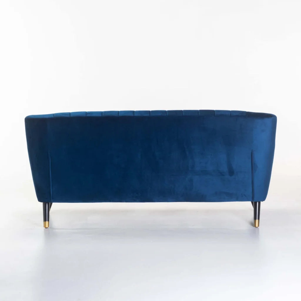JUNO VELVET 3 SEATER COUCH blue