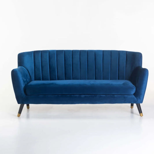 JUNO VELVET 3 SEATER COUCH blue