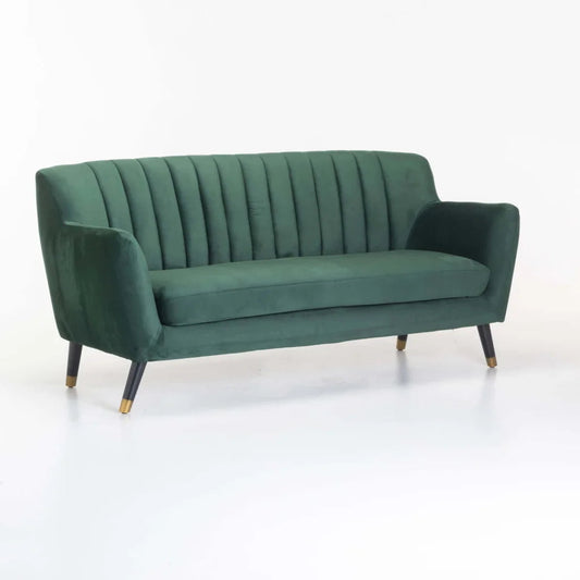 JUNO VELVET 3 SEATER COUCH olive geen
