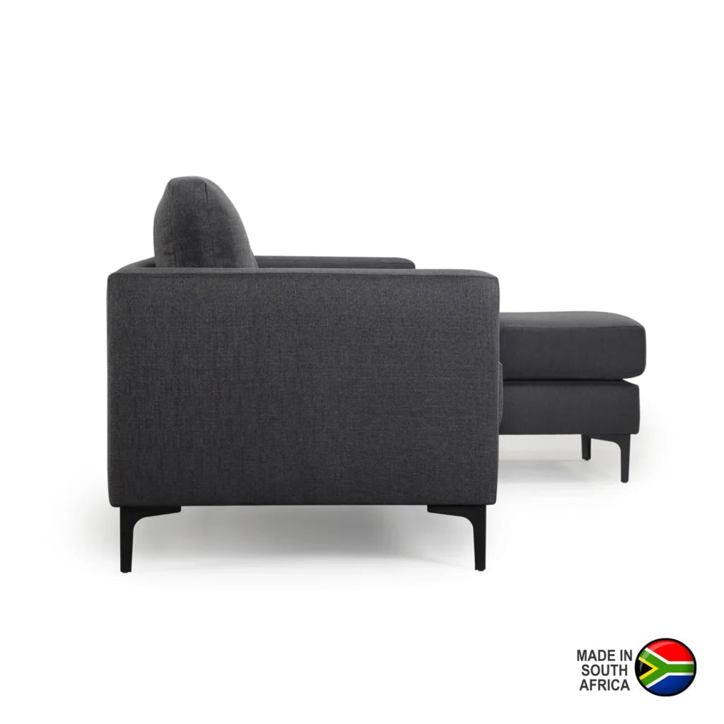 URBAN FURN CORNER CHAISE - DARK GREY/BLACK LEG