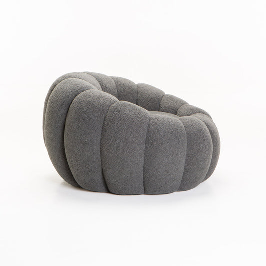 GREY PUMPKIN FLEECE FABRIC CHAIR