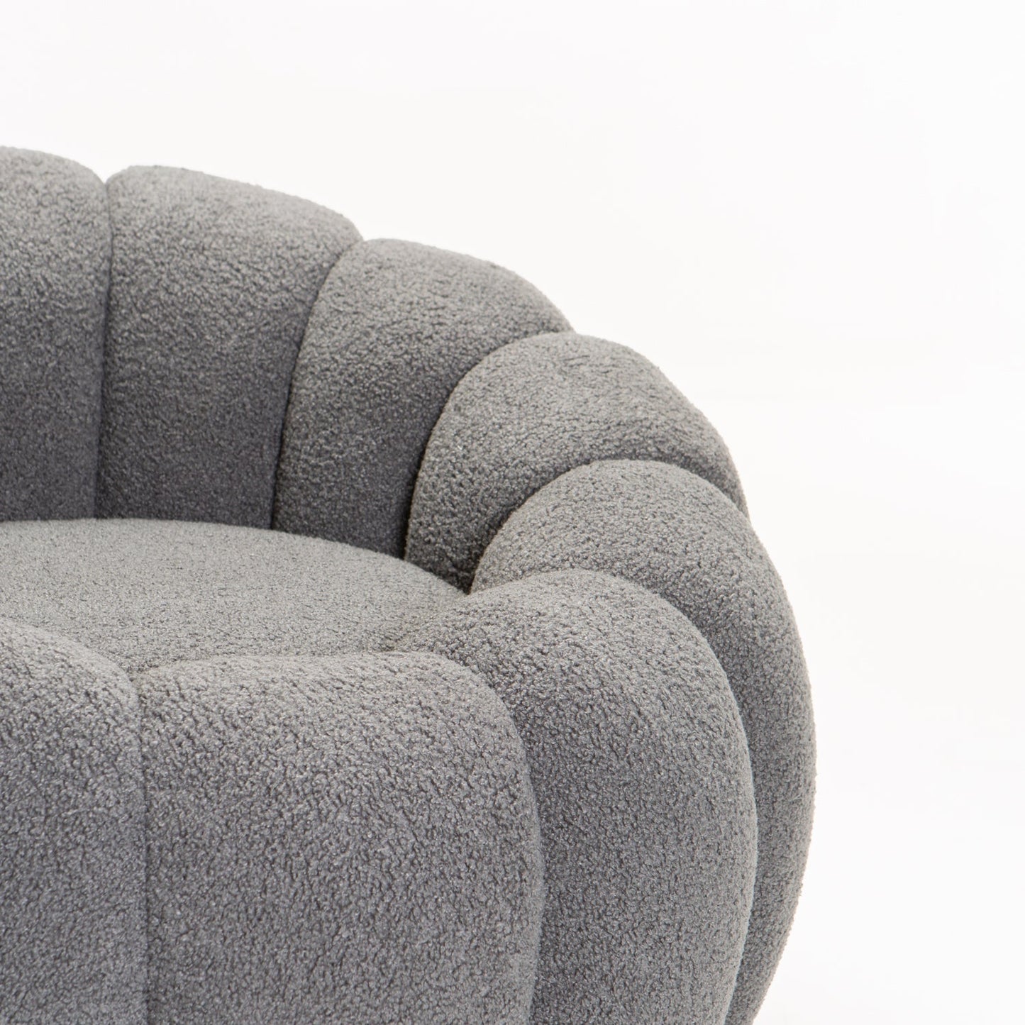 GREY PUMPKIN FLEECE FABRIC CHAIR