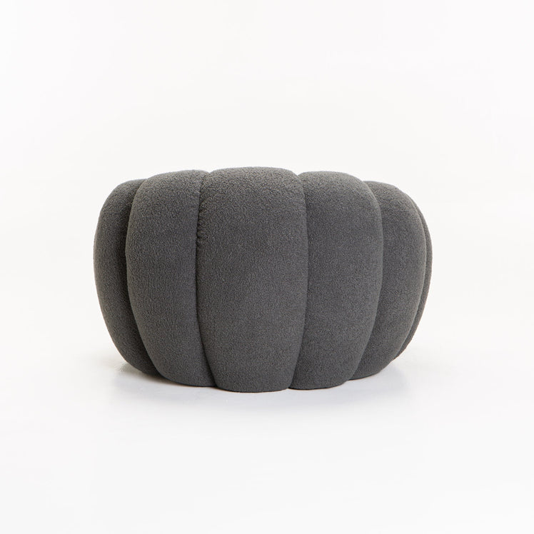 GREY PUMPKIN FLEECE FABRIC CHAIR